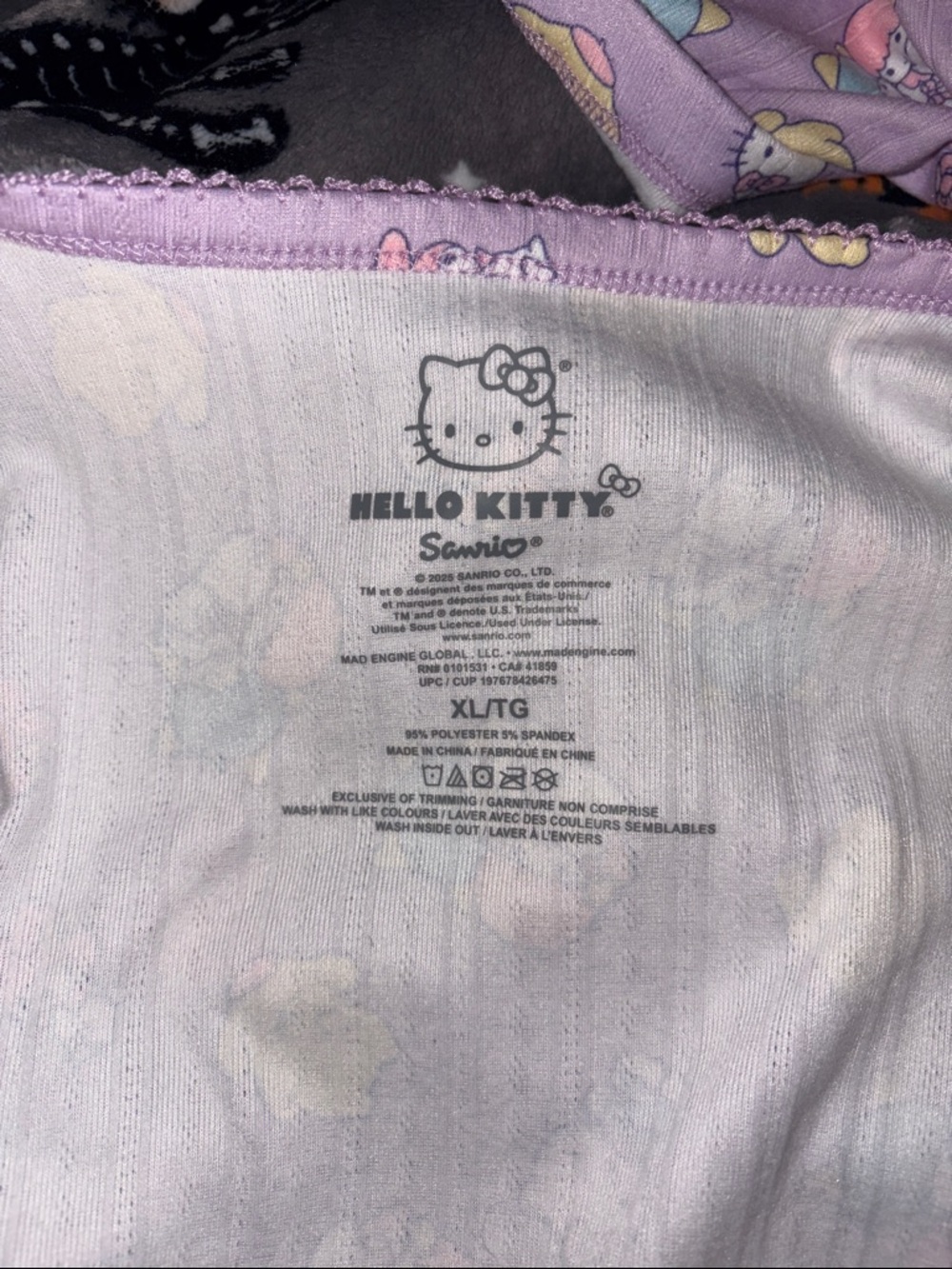 Hello Kitty Sanrio Lavender Tank & Shorts Pajama Set Pastel Character Print XL - Picture 6 of 6